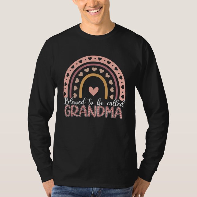 Blessed To Be Called Grandma Leopard Rainbow Mom G T Shirt (Framsida)