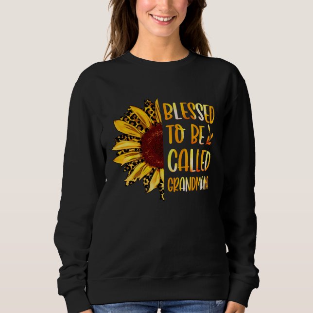 Blessed To Be Called Grandmama Cute Sunflower Moth T Shirt (Framsida)