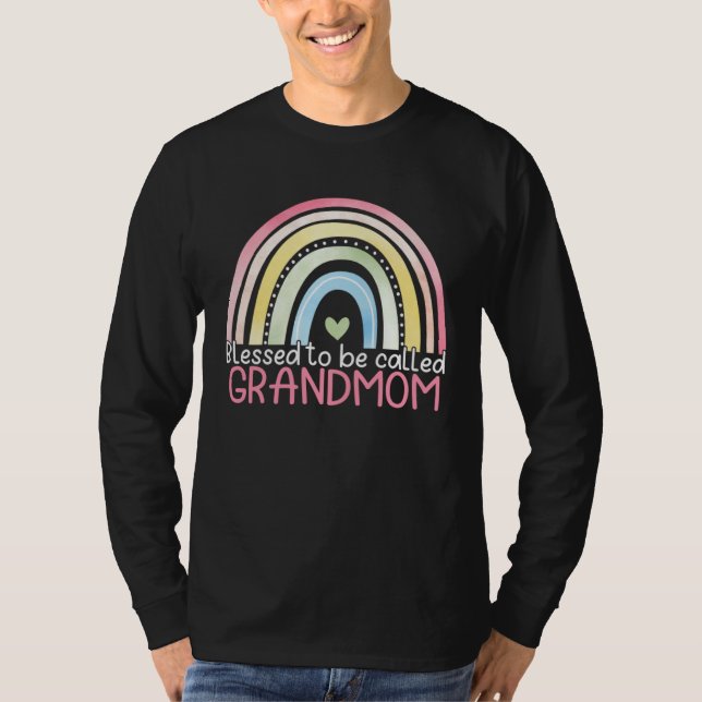 Blessed To Be Called Grandmom Rainbow Happy Mother T Shirt (Framsida)