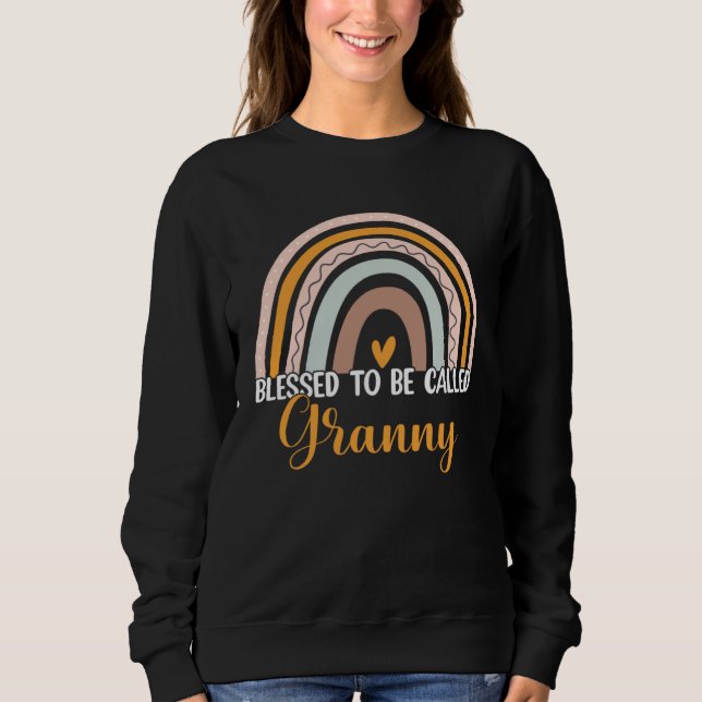 Blessed To Be Called Granny Boho Rainbow Mother s  T Shirt (Framsida)