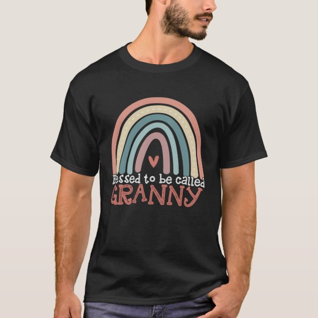 Blessed To Be Called Granny Boho Rainbow Mothers D T Shirt (Framsida)