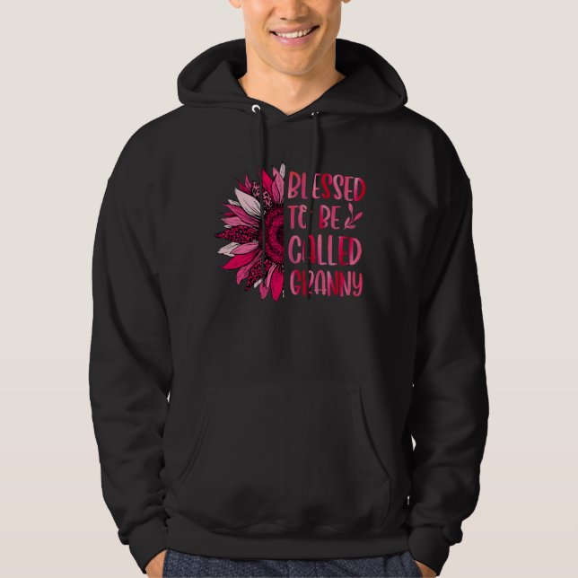 Blessed To Be Called Granny Cute Floral Women Moth Hoodie (Framsida)