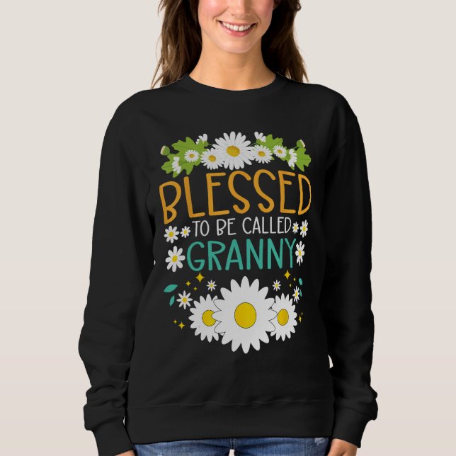 Blessed To Be Called Granny Mothers Day Daisy Flow T Shirt (Framsida)