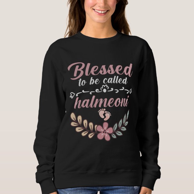 Blessed To Be Called Halmeoni Floral Grandma Mothe T Shirt (Framsida)