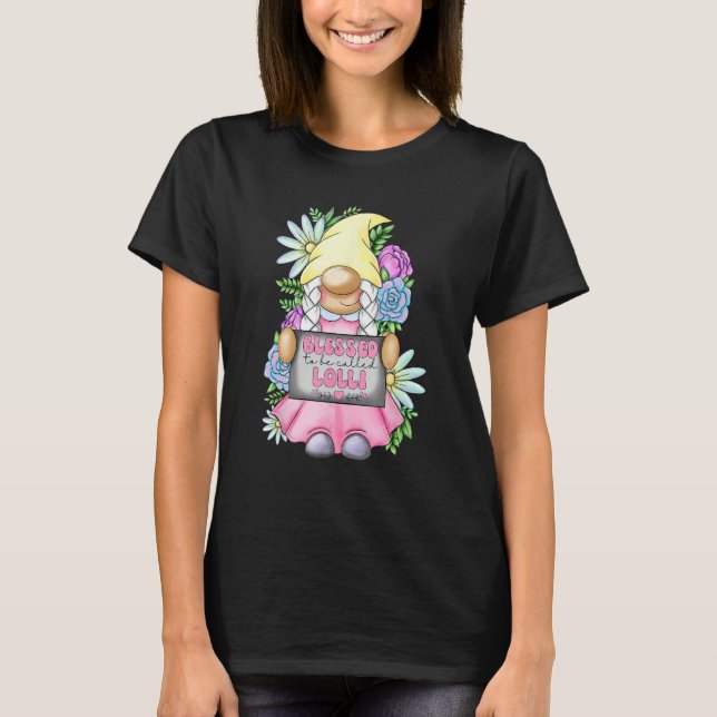 Blessed To Be Called Lolli Gnome Cute Girl Mothers T Shirt (Framsida)