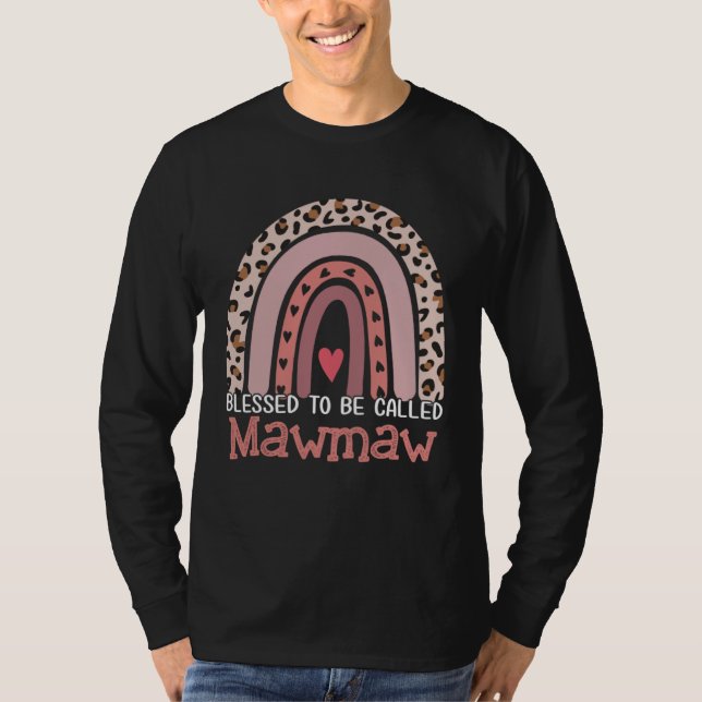 Blessed To Be Called Mawmaw Rainbow Leopard Mother T Shirt (Framsida)