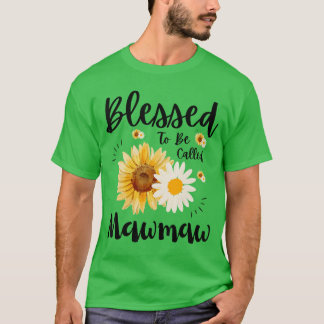 Blessed to Be Called Mawmaw Women Floral Cute Moth T Shirt
