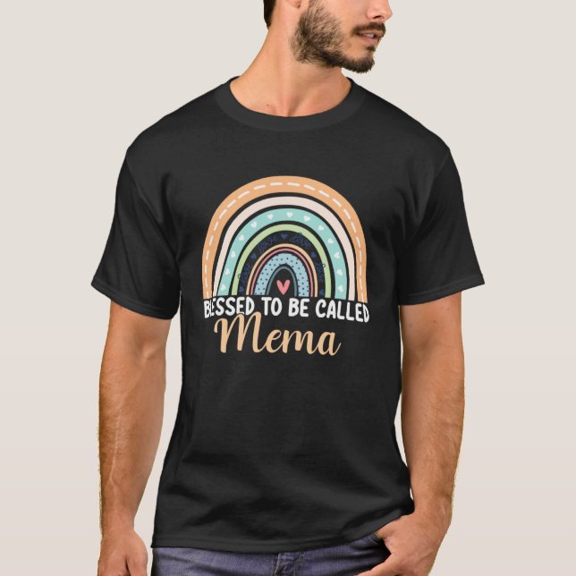 Blessed To Be Called Mema Rainbow Mother s Day Mem T Shirt (Framsida)