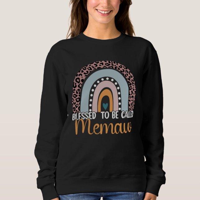 Blessed To Be Called Memaw Rainbow Leopard Cute Mo T Shirt (Framsida)