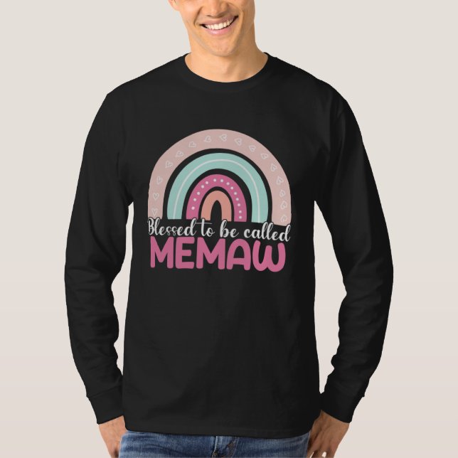Blessed To Be Called Memaw Rainbow Mothers Day Mom T Shirt (Framsida)