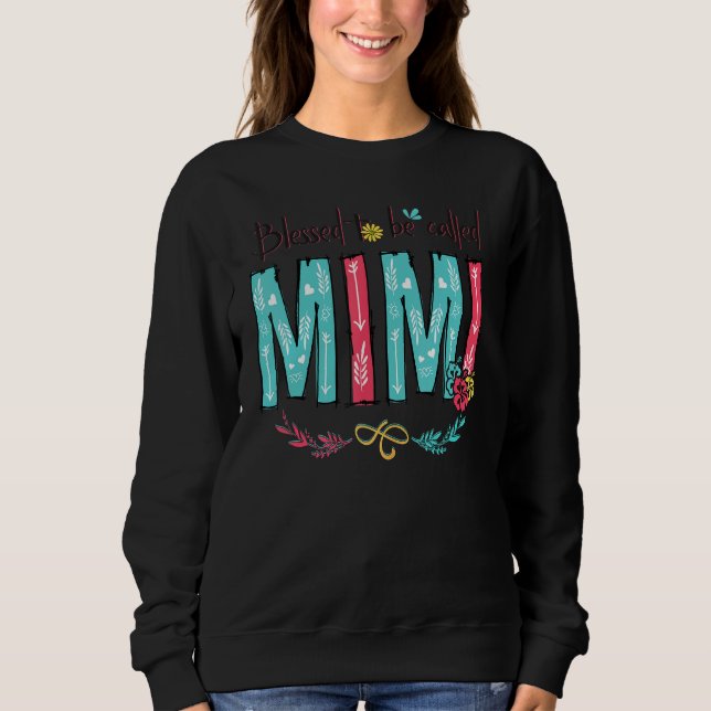 Blessed To Be Called Mimi Family Cute Fower T Shirt (Framsida)