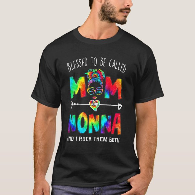 Blessed To Be Called Mom And Nonna Mother's Day T Shirt (Framsida)