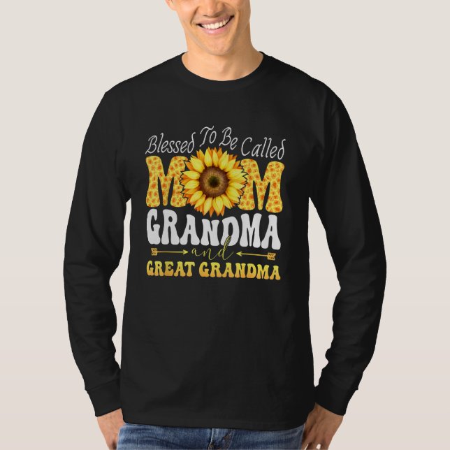 Blessed To Be Called Mom Grandma Great Grandma Mot T Shirt (Framsida)