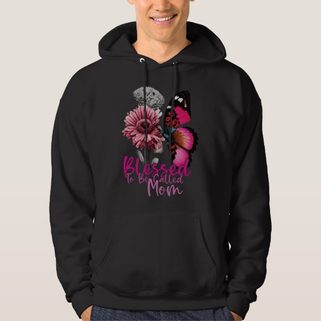 Blessed To Be Called Mom Mother s Day 2023 Butterf Hoodie (Framsida)