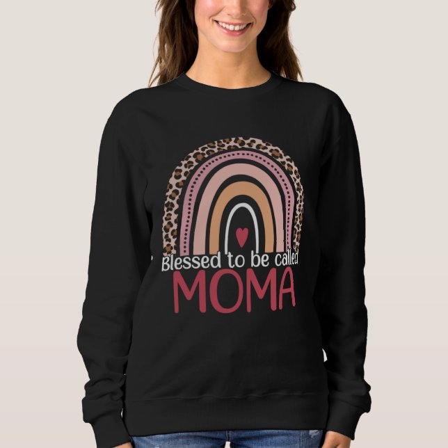 Blessed To Be Called Moma Rainbow Leopard Print Mo T Shirt (Framsida)