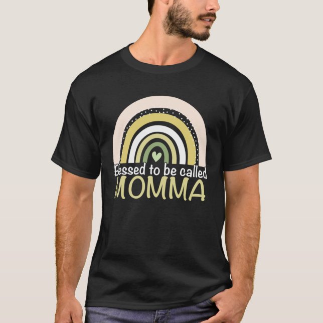 Blessed To Be Called Momma Boho Rainbow Mother s D T Shirt (Framsida)