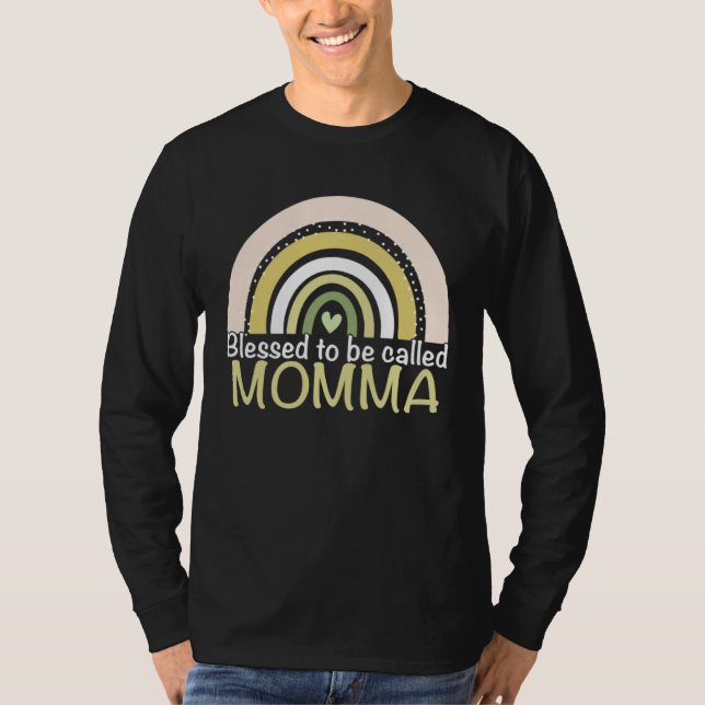 Blessed To Be Called Momma Boho Rainbow Mother s D T Shirt (Framsida)