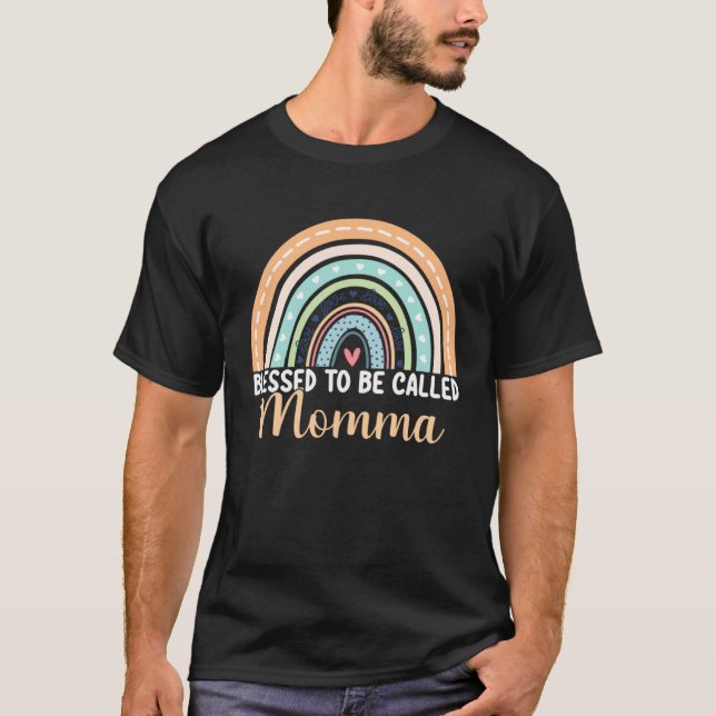 Blessed To Be Called Momma Rainbow Mothers Day Mom T Shirt (Framsida)