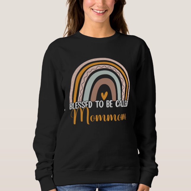 Blessed To Be Called Mommom Boho Rainbow Mother s  T Shirt (Framsida)