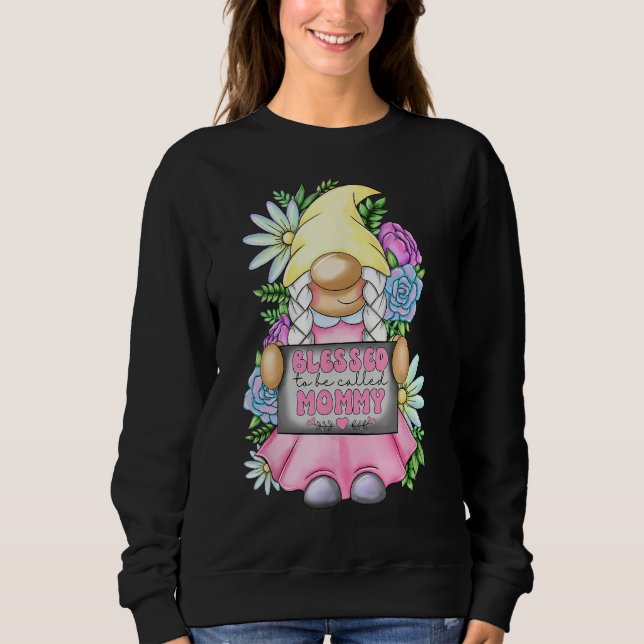 Blessed To Be Called Mommy Gnome Cute Girl Mothers T Shirt (Framsida)