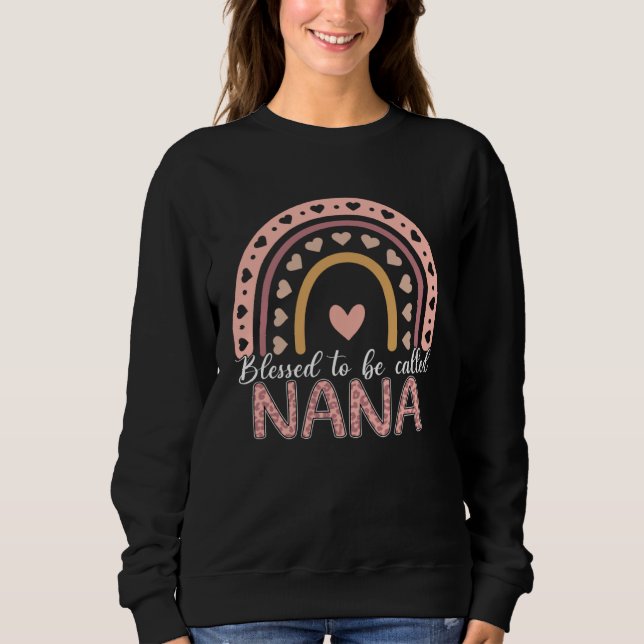 Blessed To Be Called Nana Leopard Rainbow Cute Mom T Shirt (Framsida)