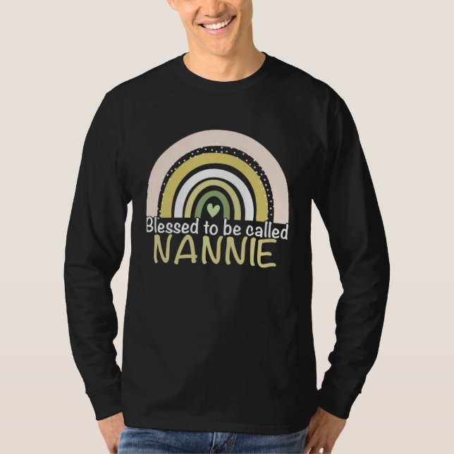 Blessed To Be Called Nannie Boho Rainbow Mother s  T Shirt (Framsida)