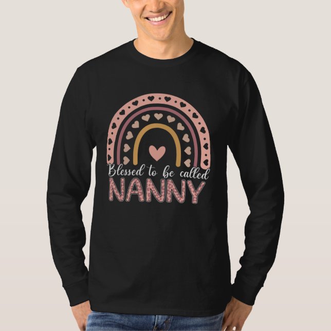 Blessed To Be Called Nanny Leopard Rainbow Cute Mo T Shirt (Framsida)