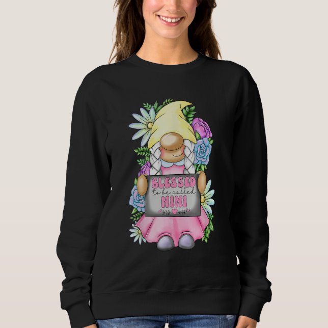Blessed To Be Called Nini Gnome Cute Girl Mothers  T Shirt (Framsida)