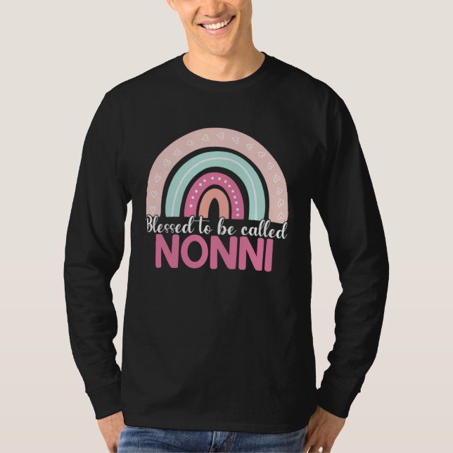 Blessed To Be Called Nonni Rainbow Mothers Day Mom T Shirt (Framsida)