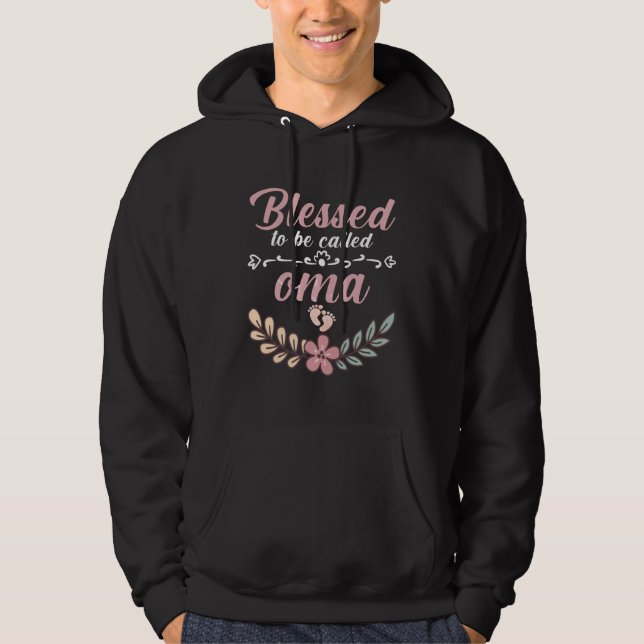 Blessed To Be Called Oma Floral Grandma Mothers Da Hoodie (Framsida)