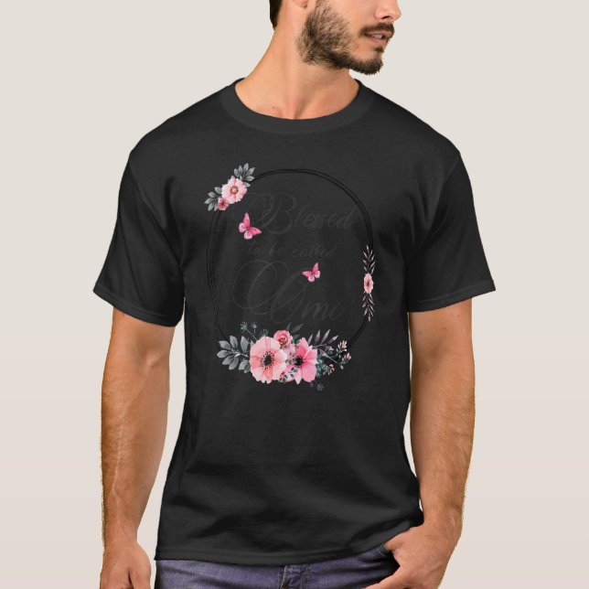 Blessed To Be Called Omi  Women Floral Decoration T Shirt (Framsida)