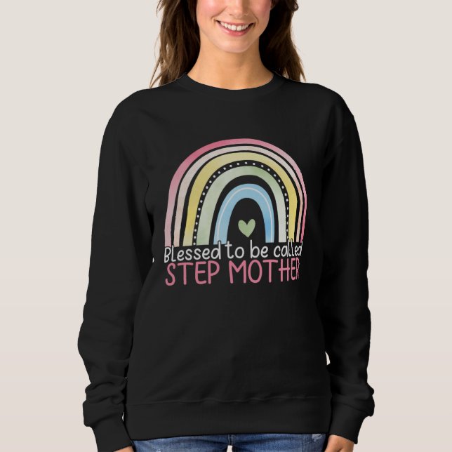 Blessed To Be Called Stepmother Rainbow Happy Moth T Shirt (Framsida)