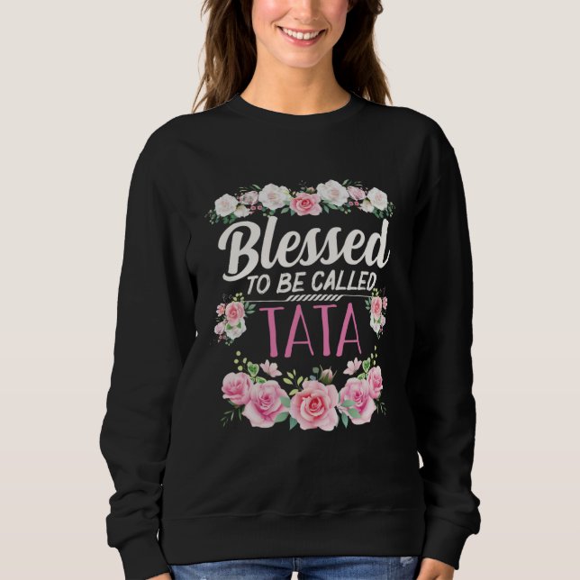 Blessed To Be Called Tata Christmas Grandma Grandm T Shirt (Framsida)