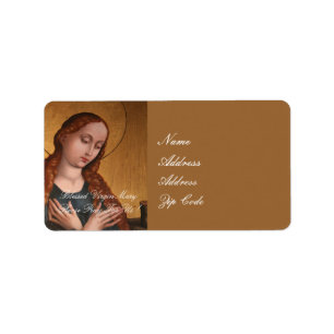 BLESSED VIRGIN MARY BE PRAY FÖR OSS ADRESSETIKETT