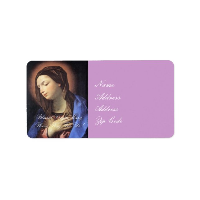 BLESSED VIRGIN MARY BE PRAY FÖR OSS ADRESSETIKETT (Framsidan)
