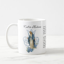 Blessed Virgin Mary Floral Memorare Prayer Coffee Kaffemugg