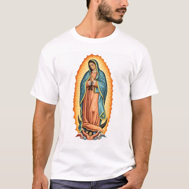 Blessed Virgin of Guadalupe Herr T-shirt (Framsida)