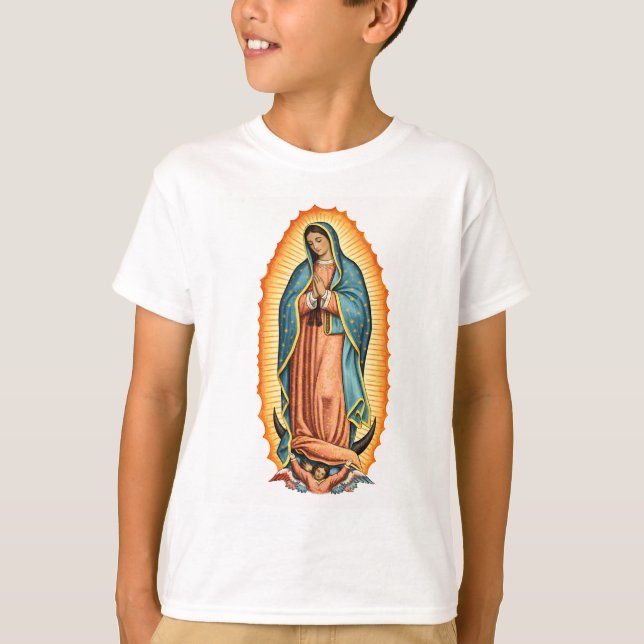 Blessed Virgin of Guadalupe Kid's Tee Shirt (Framsida)