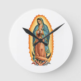 Blessed Virgin of Guadalupe Wall Clock Rund Klocka
