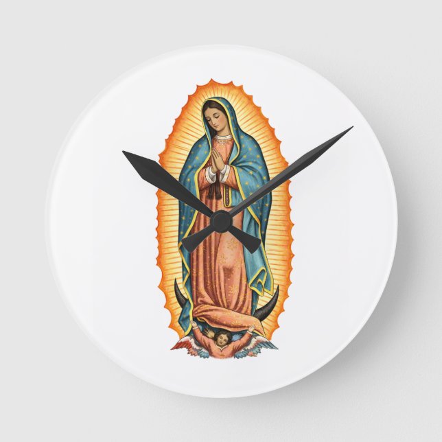 Blessed Virgin of Guadalupe Wall Clock Rund Klocka (Framsida)