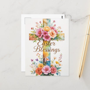 Blessen kor och Blommigt Påsk Vykort