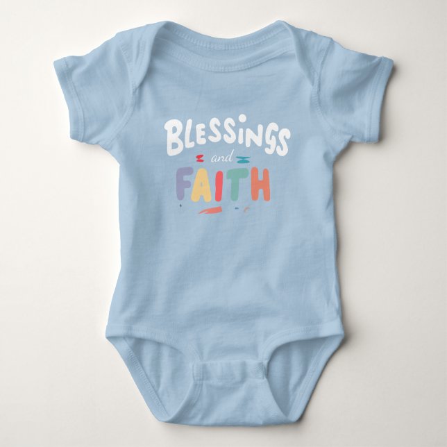 Blessens & Faith Baby Bodykostym - mjuk och positi T Shirt (Framsida)