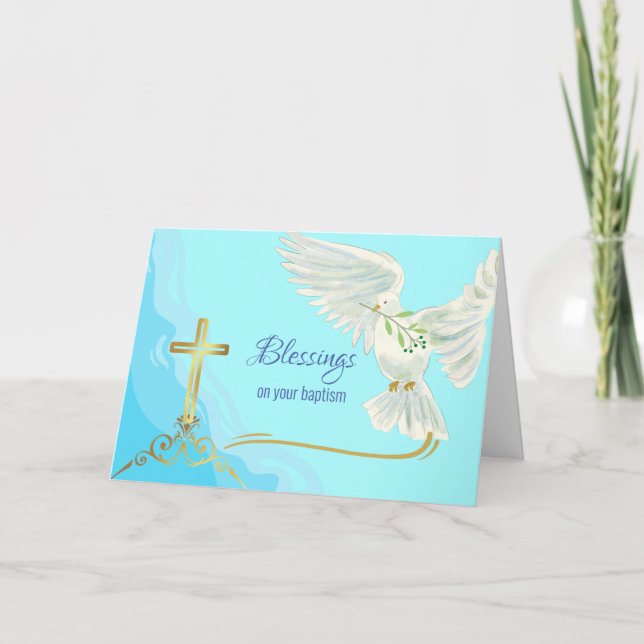 Blesser på Baptism med Dove och Kor Kort (Framsida)