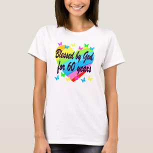 BLESSERAD AV GOD UNDER 60 ÅRS HJÄRTKONSTRUKTION T-SHIRT