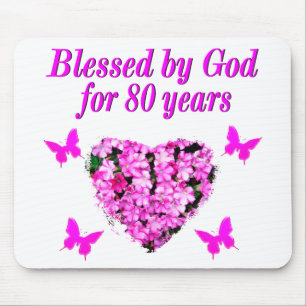 BLESSERAD AV GOD UNDER 80 ÅRS BLOMMIGT MUSMATTA