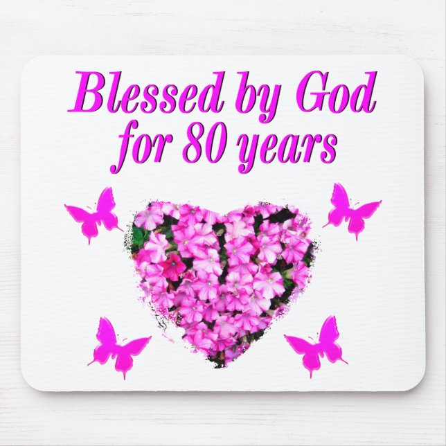 BLESSERAD AV GOD UNDER 80 ÅRS BLOMMIGT MUSMATTA (Framsidan)