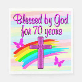 BLESSERADE AV GOD I 70 ÅR PAPPRA NAPKINER PAPPERSSERVETT