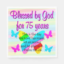 BLESSET AV 75:E FÖDELSEDAGSFEST NAPKINS PAPPERSSERVETT