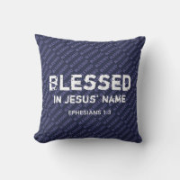 BLESSET I JESUS NAMN Christian Scripture Blue