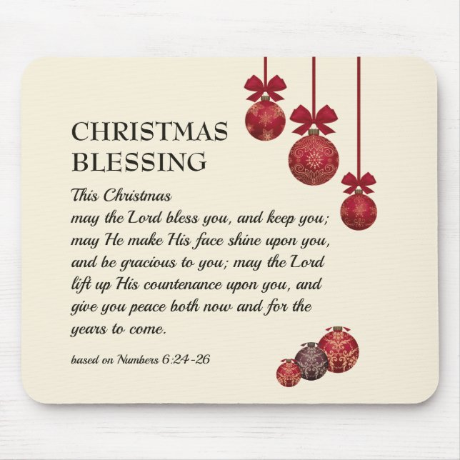 BLESSING kan få Herren Bless You CHRISTMAS Musmatta (Framsidan)